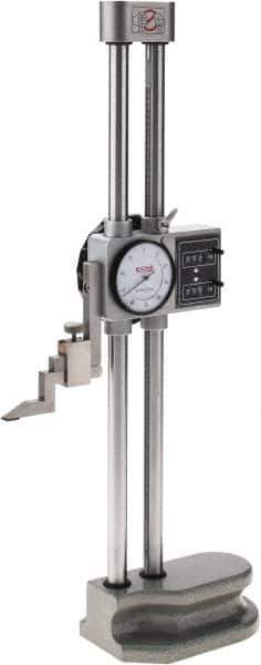 SPI - 12" Stainless Steel Dial Height Gage - 0.001" Graduation, Accurate to 0.0015", Dial and Counter Display - Eagle Tool & Supply