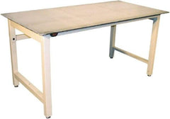 Proline - 72 Wide x 30" Deep x 30" High, Steel Workbench - Straight Edge, Fixed Legs, Beige - Eagle Tool & Supply