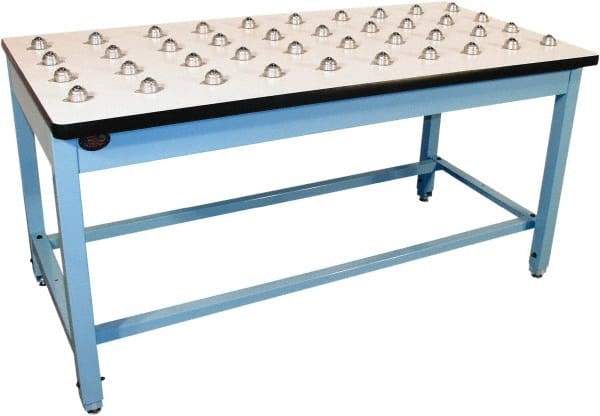 Proline - 72 Wide x 36" Deep x 30" High, Plastic Laminate Workbench - T-Molded Edge, Fixed Legs, Blue - Eagle Tool & Supply