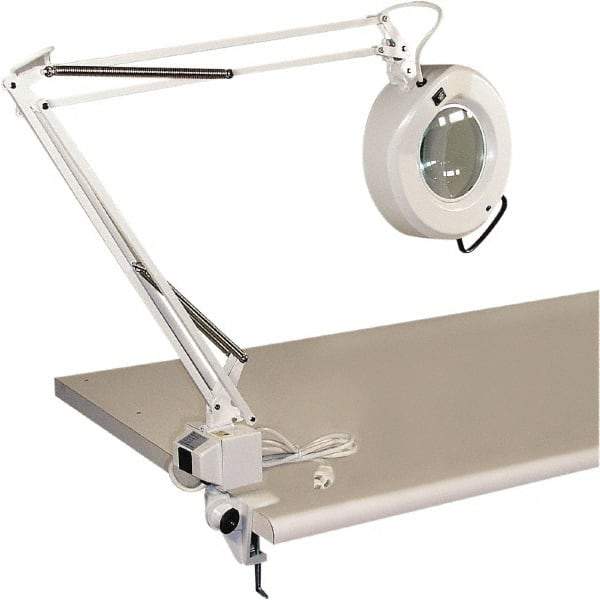 Proline - 45" Arm, Spring Suspension, Bracket Mount, Fluorescent, White, Magnifying Task Light - 22 Watts, 3 Diopter Magnification - Eagle Tool & Supply