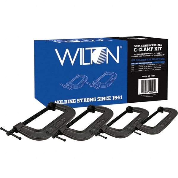 Wilton - C-Clamp & Cantilever Clamp Sets Clamp Type: Standard C-Clamp Type: Kit - Eagle Tool & Supply