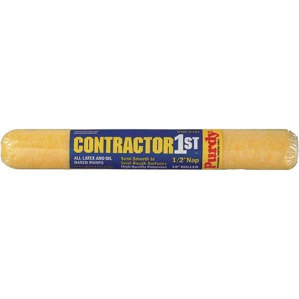 Purdy - 1/2" Nap, 18" Wide Paint Roller Cover - Smooth to Semi-Smooth Texture, Polyester - Eagle Tool & Supply