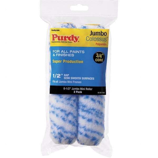 Purdy - 1/2" Nap, 6-1/2" Wide Paint Roller Cover - Semi-Smooth Texture, Woven - Eagle Tool & Supply