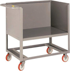 Little Giant - 1,200 Lb Capacity, 3-Sided Steel Raised Platform Box Truck - 53-1/2" Long x 24" Wide x 40" High, 5" Diam Polyurethane Wheels - Eagle Tool & Supply