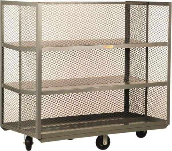 Little Giant - 1,600 Lb Capacity, 6 Shelf, Steel Pick-Pack Truck - 60" Long x 28" Wide x 56" High, 6" Diam Mold-On Rubber Wheels - Eagle Tool & Supply