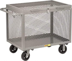 Little Giant - 2,000 Lb Capacity, 4-Sided Steel Box Truck - 41-1/2" Long x 24" Wide x 33-1/2" High, 6" Diam Mold-On Rubber Wheels - Eagle Tool & Supply