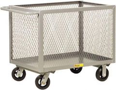 Little Giant - 2,000 Lb Capacity, 4-Sided Steel Box Truck - 53-1/2" Long x 30" Wide x 32" High, 6" Diam Mold-On Rubber Wheels - Eagle Tool & Supply