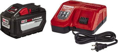 Milwaukee Tool - 18 Volt Lithium-Ion Power Tool Battery - 12 Ahr Capacity, 2 hr Charge Time, Series M18 RED - Eagle Tool & Supply