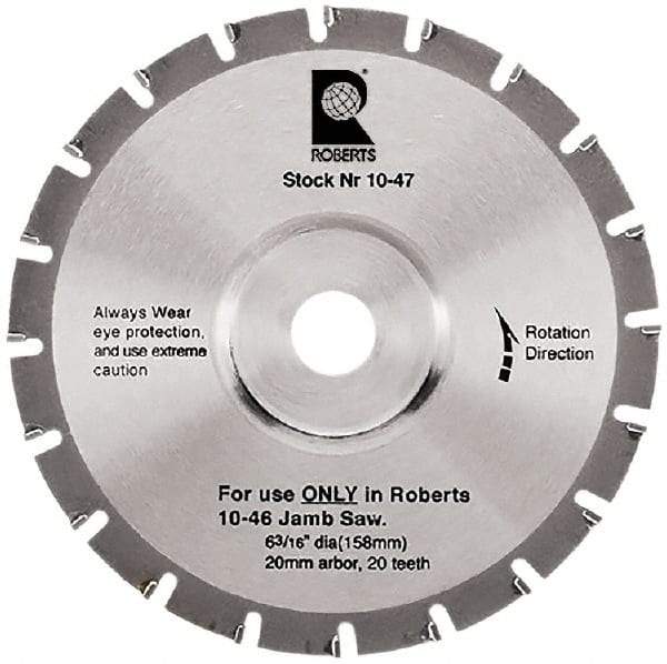 QEP - 6-3/16" Diam, 20mm Arbor Hole Diam, 20 Tooth Wet & Dry Cut Saw Blade - Tungsten Carbide-Tipped, Crosscut Action, Standard Round Arbor - Eagle Tool & Supply