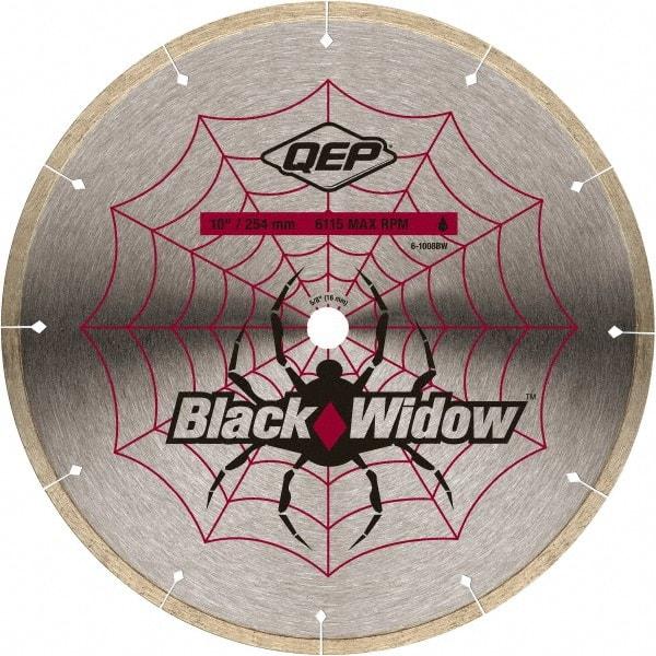 QEP - 10" Diam, 5/8" Arbor Hole Diam, Wet & Dry Cut Saw Blade - Diamond-Tipped, Smooth Action, Standard Round Arbor - Eagle Tool & Supply