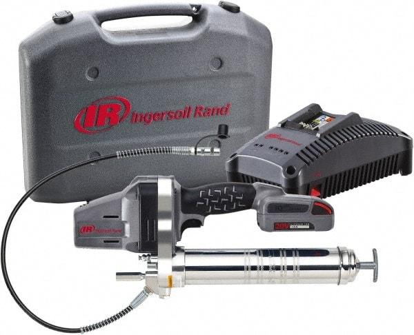 Ingersoll-Rand - 6,250 Max psi, Flexible Battery-Operated Grease Gun - 14 oz (Cartridge) Capacity, Includes Battery & Battery Charger - Eagle Tool & Supply