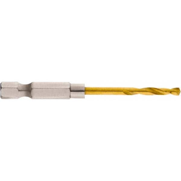 Milwaukee Tool - 1/8" High Speed Steel, 135° Point, Hex Shank Maintenance Drill Bit - Eagle Tool & Supply