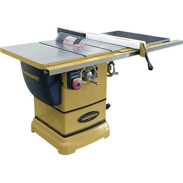 Jet - 10" Blade Diam, 5/8" Arbor Diam, 1 Phase Table Saw - 115/230 Volt, 3-1/8" Cutting Depth - Eagle Tool & Supply