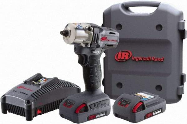 Ingersoll-Rand - 1/2" Drive 20 Volt Pistol Grip Cordless Impact Wrench & Ratchet - 1,700 RPM, 2,900 BPM, 160 Ft/Lb Torque, 2 Lithium-Ion Batteries Included - Eagle Tool & Supply