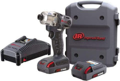 Ingersoll-Rand - 1/4" Drive 20 Volt Pistol Grip Cordless Impact Wrench & Ratchet - 1,900 RPM, 2,800 BPM, 160 Ft/Lb Torque, 2 Lithium-Ion Batteries Included - Eagle Tool & Supply