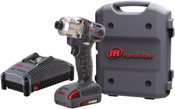 Ingersoll-Rand - 1/4" Drive 20 Volt Pistol Grip Cordless Impact Wrench & Ratchet - 1,900 RPM, 2,800 BPM, 160 Ft/Lb Torque, 1 Lithium-Ion Battery Included - Eagle Tool & Supply