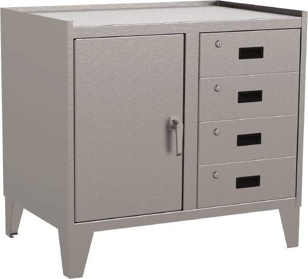Jamco - 2 Shelf Locking Storage Cabinet - Stainless Steel, 36" Wide x 18" Deep x 34" High - Eagle Tool & Supply