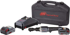 Ingersoll-Rand - 1/2" Drive 20 Volt Angled Cordless Impact Wrench & Ratchet - 225 RPM, 54 Ft/Lb Torque, 2 Lithium-Ion Batteries Included - Eagle Tool & Supply