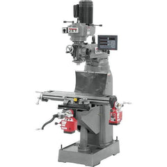 Jet - 7-7/8" Table Width x 35-3/4" Table Length, Variable Speed Pulley Control, 1 Phase Knee Milling Machine - R8 Spindle Taper, 1-1/2 hp - Eagle Tool & Supply