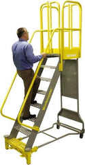 Cotterman - 126" 6 Step Super Duty Ladder - Rolling Safety Ladder, 1,000 Lb Capacity, 44" Base Width x 52" Base Depth, Grip Strut - Eagle Tool & Supply