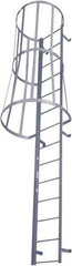 Cotterman - 242" 22 Step Fixed Ladder - Dock Ladder, 300 Lb Capacity, 39" Base Width x 40" Base Depth - Eagle Tool & Supply