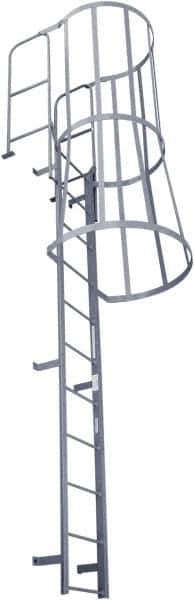 Cotterman - 186" 13 Step Fixed Ladder - Dock Ladder, 300 Lb Capacity, 39" Base Width x 50" Base Depth - Eagle Tool & Supply