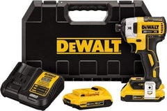 DeWALT - 20 Volt, 1/4" Drive, 20, 125, 152 Ft/Lb Torque, Cordless Impact Driver - 1000, 2800, 3250 RPM, 2 Lithium-Ion Batteries Included - Eagle Tool & Supply