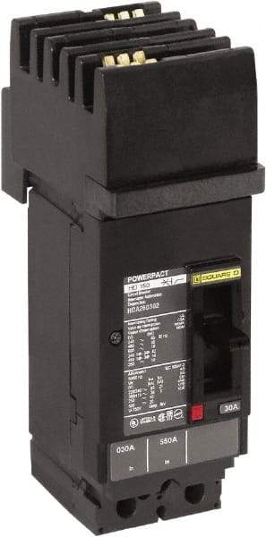 Square D - 100 Amp, 600 VAC, 2 Pole, Plug In Molded Case Circuit Breaker - Thermal Magnetic Trip, Multiple Breaking Capacity Ratings, 14-3/0 AWG - Eagle Tool & Supply