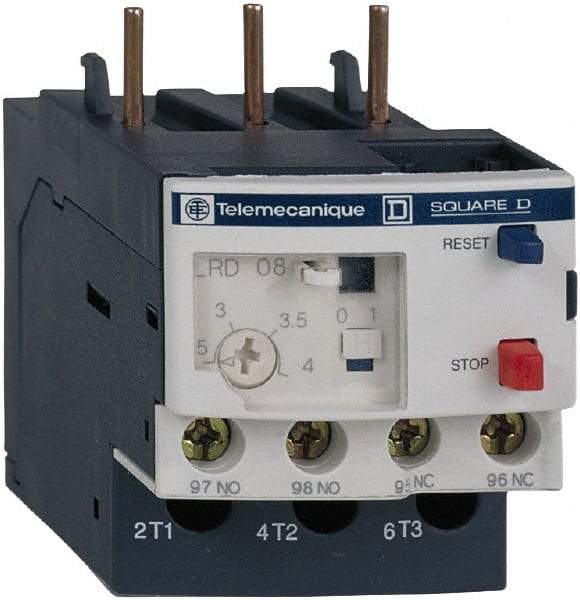 Schneider Electric - 9 to 13 Amp, 690 VAC, Thermal IEC Overload Relay - Trip Class 10A, For Use with LC1D12 and LC1D38 - Eagle Tool & Supply