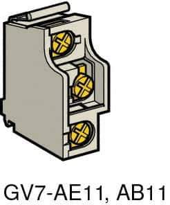 Schneider Electric - Circuit Breaker Auxiliary Contact Block - Use with GV7RE, GV7RS, TeSys - Eagle Tool & Supply