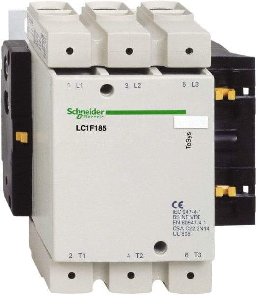 Schneider Electric - 3 Pole, 120 Coil VAC, 275 Amp at 440 VAC, Nonreversible IEC Contactor - Bureau Veritas, CCC, CSA, DNV, EN/IEC 60947-1, EN/IEC 60947-4-1, GL, JEM 1038, LROS, RINA, RMRoS, RoHS Compliant, UL Listed - Eagle Tool & Supply