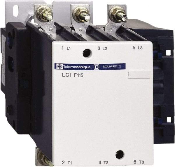 Schneider Electric - 3 Pole, 115 Amp at 440 VAC and 200 Amp at 440 VAC, Nonreversible IEC Contactor - Bureau Veritas, CCC, CSA, DNV, EN/IEC 60947-1, EN/IEC 60947-4-1, GL, JEM 1038, LROS, RINA, RMRoS, RoHS Compliant, UL Listed - Eagle Tool & Supply