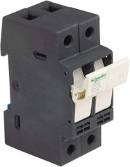 Schneider Electric - 2 Pole, 600 Volt, 30 Amp, DIN Rail Mount Fuse Holder - Compatible with CC Class, 35mm Wide Fuse - Eagle Tool & Supply