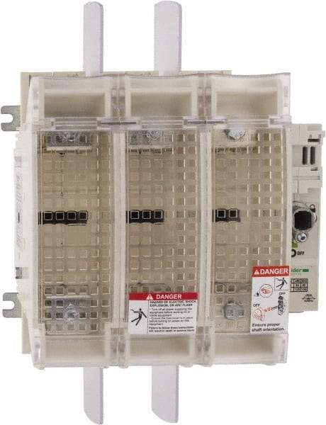 Schneider Electric - 3 Pole, 600 Volt, 200 Amp, Pressure Plate Fuse Holder - Compatible with J Class, 196mm Wide Fuse - Eagle Tool & Supply