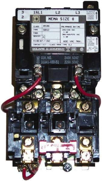 Square D - 208 Coil VAC at 60 Hz, 18 Amp, Nonreversible Open Enclosure NEMA Motor Starter - Eagle Tool & Supply