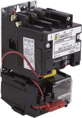 Square D - 220 Coil VAC at 50 Hz, 240 Coil VAC at 60 Hz, 9 Amp, Nonreversible Open Enclosure NEMA Motor Starter - 3 Phase hp: 1-1/2 at 200 VAC, 1-1/2 at 230 VAC, 2 at 460 VAC, 2 at 575 VAC - Eagle Tool & Supply