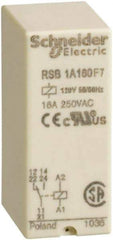 Schneider Electric - 4,000 VA Power Rating, Electromechanical Plug-in General Purpose Relay - 16 Amp at 250 VAC & 28 VDC, 1CO, 120 VAC - Eagle Tool & Supply