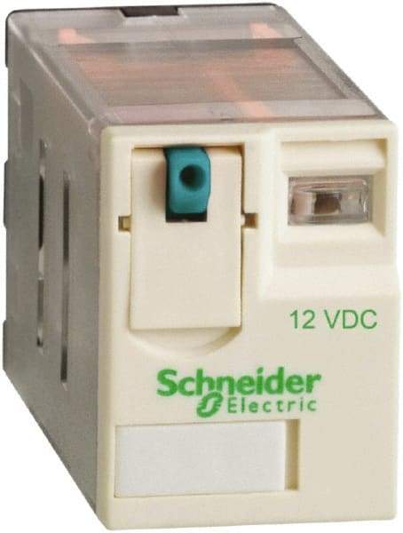 Schneider Electric - 3,750 VA Power Rating, Electromechanical Plug-in General Purpose Relay - 15 Amp at 250 VAC & 28 VDC, 2CO, 12 VDC - Eagle Tool & Supply