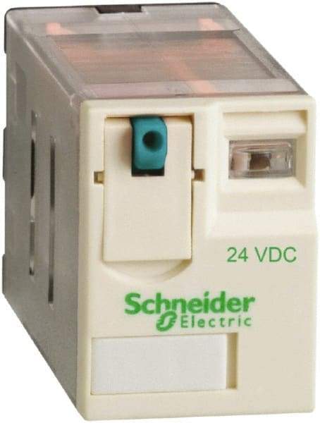 Schneider Electric - 3,750 VA Power Rating, Electromechanical Plug-in General Purpose Relay - 15 Amp at 250 VAC & 28 VDC, 2CO, 24 VDC - Eagle Tool & Supply