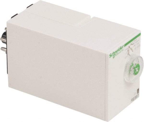 Schneider Electric - 100 hr Delay, Time Delay Relay - 8 Contact Amp, 24 VDC & 24 to 240 VAC at 50/60 Hz - Eagle Tool & Supply