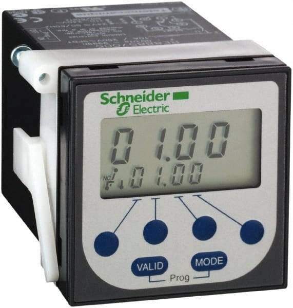 Schneider Electric - 100 hr Delay, Time Delay Relay - 8 Contact Amp, 24 VDC & 24 to 240 VAC at 50/60 Hz - Eagle Tool & Supply