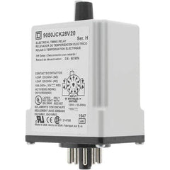 Square D - 0.66 min Delay, DPDT Time Delay Relay - 10 Contact Amp, 110 VDC & 120 VAC - Eagle Tool & Supply