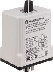 Square D - DPDT Time Delay Relay - 10 Contact Amp, 110 VDC & 120 VAC - Eagle Tool & Supply