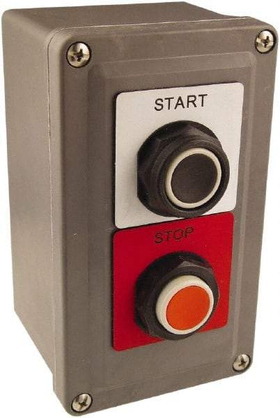 Schneider Electric - 2 Operator, Pushbutton Control Station - Up-Down (Legend), Momentary Switch, 2NO/2NC Contact, NEMA 1, 13, 3, 4 - Eagle Tool & Supply