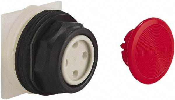 Schneider Electric - 30mm Mount Hole, Extended Straight, Pushbutton Switch Only - Red Pushbutton, Momentary (MO) - Eagle Tool & Supply