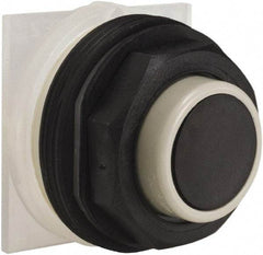 Schneider Electric - 30mm Mount Hole, Extended Straight, Pushbutton Switch Only - Black Pushbutton, Momentary (MO) - Eagle Tool & Supply