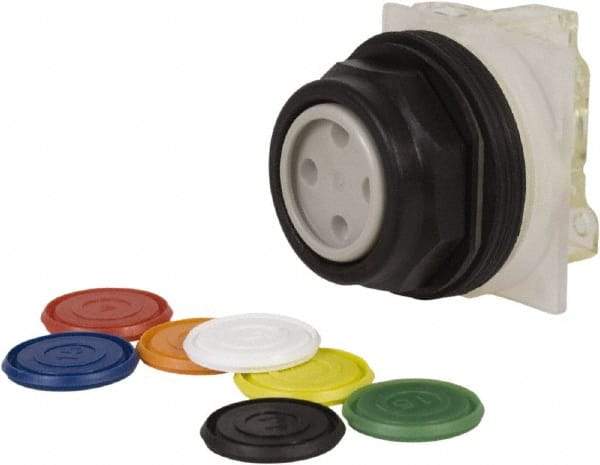 Schneider Electric - 30mm Mount Hole, Flush, Pushbutton Switch with Contact Block - Octagon, Multicolor Pushbutton, Momentary (MO) - Eagle Tool & Supply