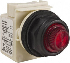 Schneider Electric - 120 V Red Lens Indicating Light - Round Lens, Screw Clamp Connector, Corrosion Resistant, Dust Resistant, Oil Resistant - Eagle Tool & Supply