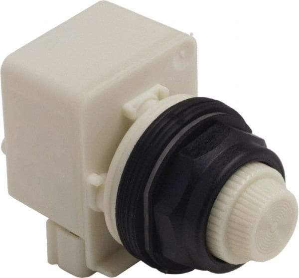 Schneider Electric - 120 V White Lens LED Pilot Light - Round Lens, Screw Clamp Connector, 54mm OAL x 42mm Wide, Vibration Resistant - Eagle Tool & Supply