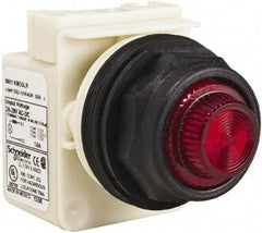 Schneider Electric - 24 V, 28 V Red Lens LED Indicating Light - Round Lens, Screw Clamp Connector, Corrosion Resistant, Dust Resistant, Oil Resistant - Eagle Tool & Supply